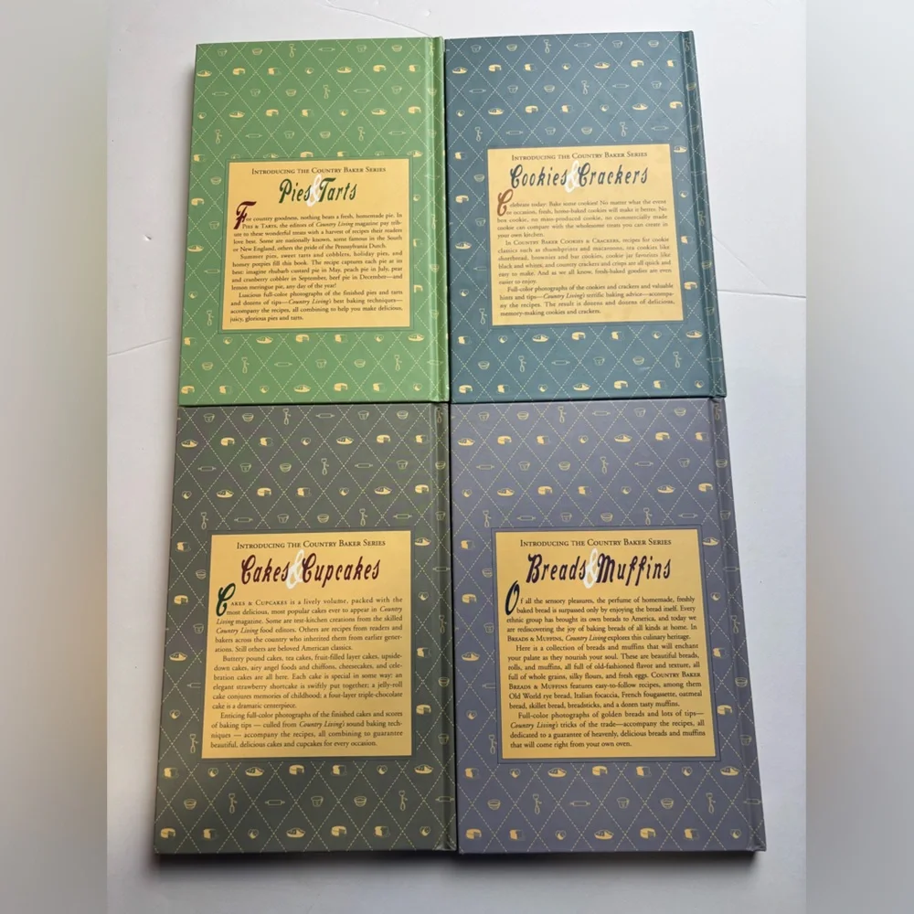 Country Living hardcover recipe books set‎ of 4